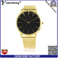 Yxl-636 Luxury Casual Men Lady Montres Gold Mesh Band Quartz Montres-bracelets